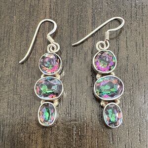 Sterling Silver Earring with Mystical Topaz